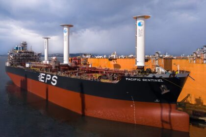 bound4blue completes eSAIL® installation on EPS tanker with three 22-meter-high non-ATEX suction sails