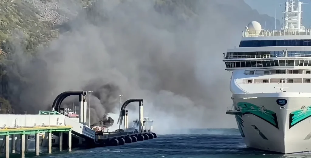 cruise dock fire